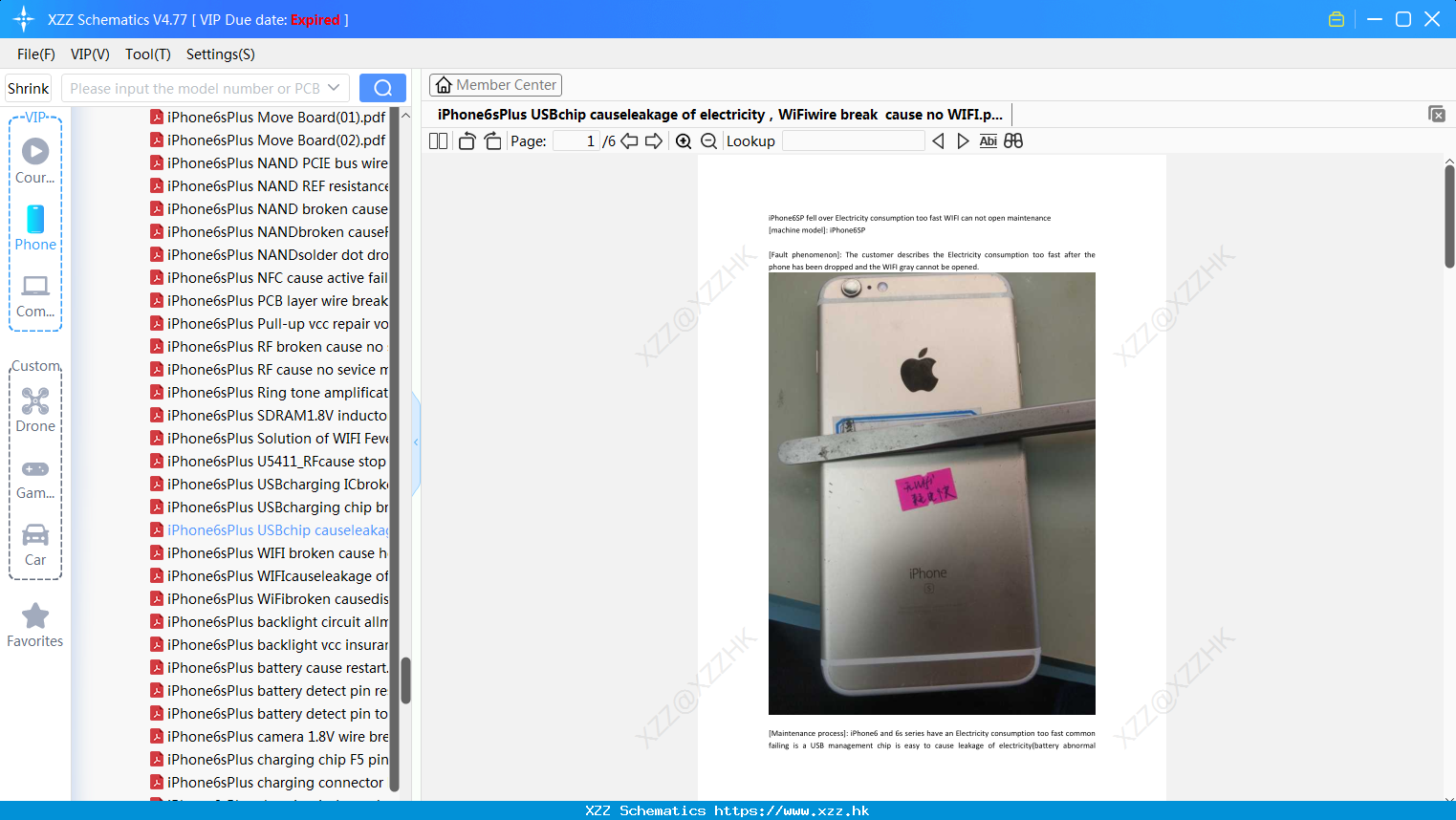 IPhone6sPlus USBchip Causeleakage Of Electricity WiFiwire Break Cause No WIFI